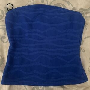 SHEIN Blue Strapless Crop Top